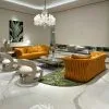 Матовый кожаный диван для гостиной в итальянском стиле